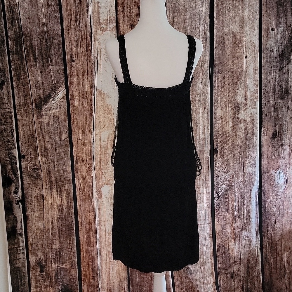 Alice + Olivia Black Dress Size Medium Crochet Lace - Picture 4 of 9